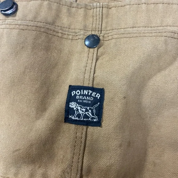 Vintage tg Pointer Brand‎ Short Bib Overalls Workwear Hunting Brush Pants Large